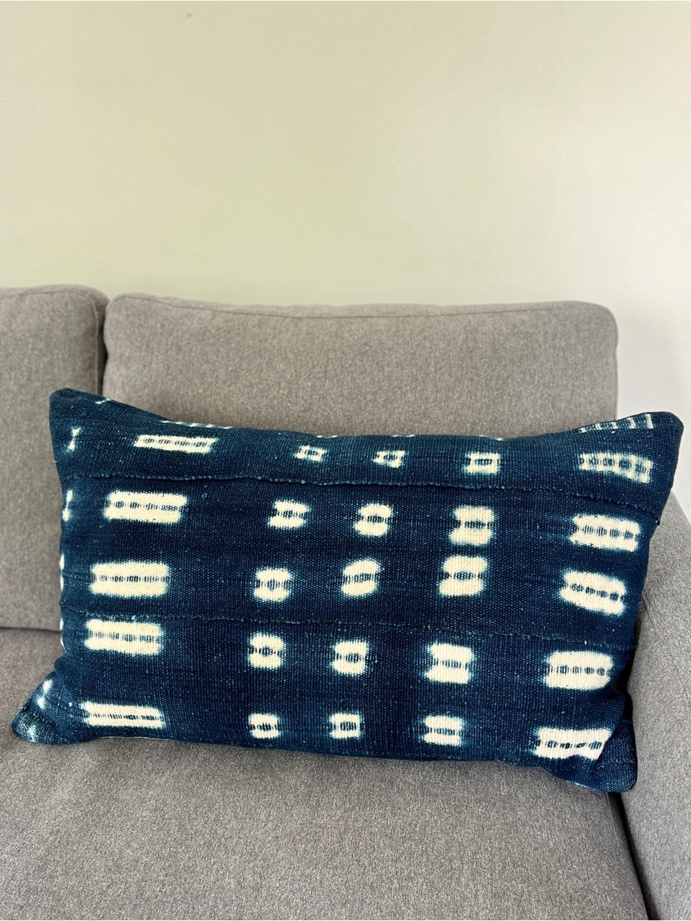 Indigo-Dyed Decorative Lumbar Cushion Cover – 26" x 16"